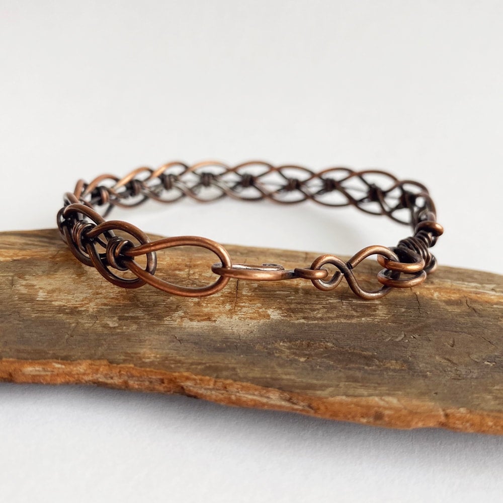 Unisex Copper 2-Wire Braided Bracelet-Large WireStruck
