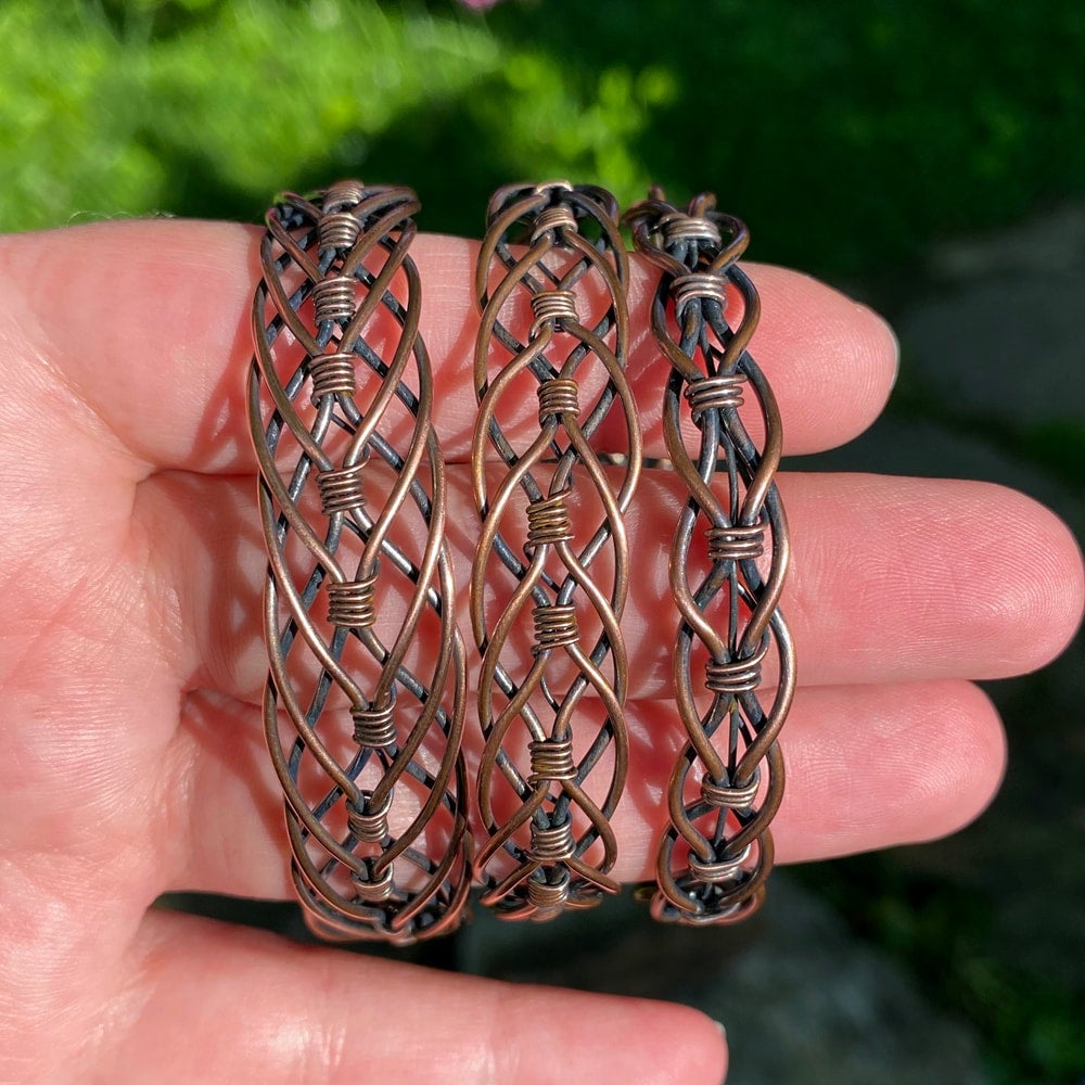 Unisex Copper 2-Wire Braided Bracelet-Large WireStruck